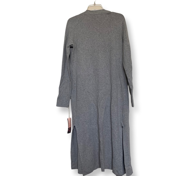 NWT For Thee Long Gray Cardigan M - Picture 2 of 6